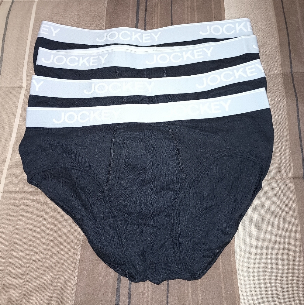 Men's Jockey‎ Essentials Black Briefs Set of 4 L